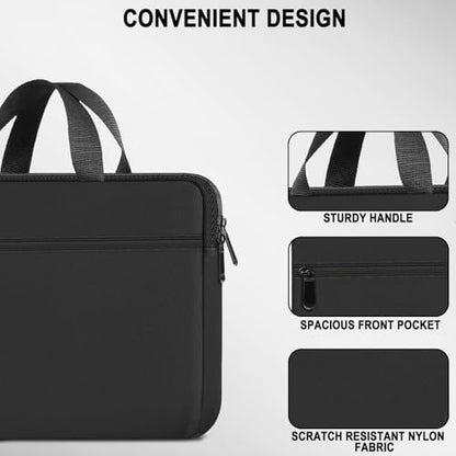 Laptop Bag 15.6 Inch, Durable Briefcase Handbag Protective Computer Case with Front Pocket, Water Resistant Carrying Laptop Sleeve Compatible with HP, Dell, Lenovo, Asus, Black