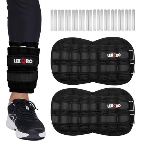 Ankle Weights Wrist Weights for Men Women, 1 Pair Adjustable Removable Steel Weighted Plates Arm Leg Weights for Walking Running Pilates, Fitness Weights - color: Adjustable Ankle Weights 22 LBS