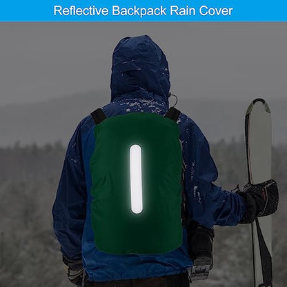 PATIKIL Waterproof Backpack Rain Cover, Non-Slip Backpack Cover with Vertical Reflective Strap Stay Dry for Hiking, Camping, Hunting - color: Dark Green, size: X-Small