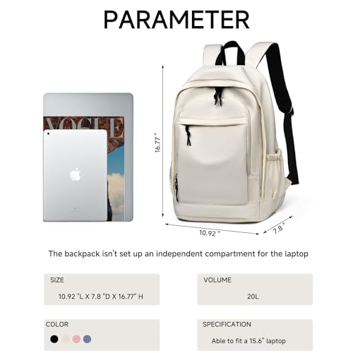 GAEKEAO Classical Basic Travel Backpack for Women Men,Casual Lightweight Bookbag Cute Daypack for College Work Everyday Beige - color: B02 Beige