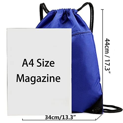 Drawstring Backpack Bag, Waterproof Draw String Back Sack with Zip Pocket, Gym Drawstring Bags Swim Bag for Men Women, Pack of 2, White - color: White, style: Backpack a