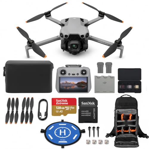 DJI Mini 5 Pro Fly More Combo Drone with RC 2 Controller, 3 Batteries, Drone with Camera, ActiveTrack 360°, 225° Gimbal Rotation + 128GB microSD Card + Backpack + Landing Pad Bundle