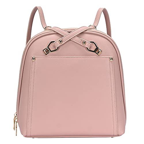 MMS Brands Miztique Daisy Convertible Backpack Purse for Women | Vegan Leather Shoulder Strap Bag or Convertible Backpack | (Blush) - color: Blush