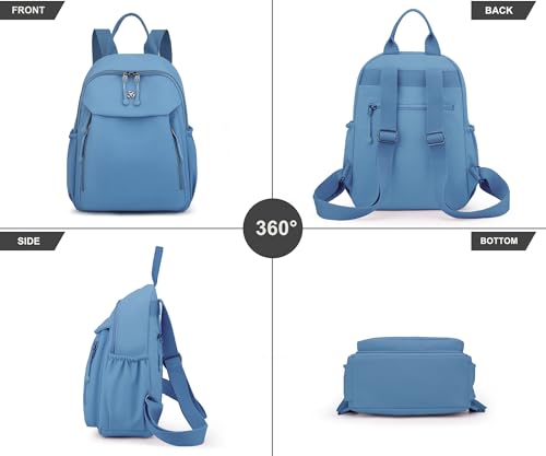 Pealwel Mini Nylon Women Backpacks,Small Ladies backpacks Lightweight Shoulder Satchel Bag Tote Handbag Casual Travel Daypack (Blue(A)) - color: Blue(a)