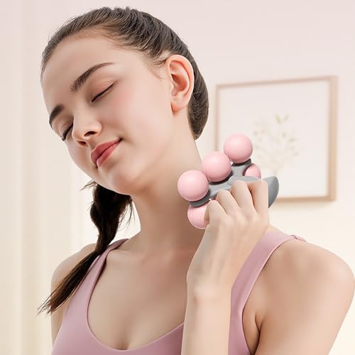 6 Wheels Manual Massage Roller, Myofascial Release Roller Stick Relieve Soreness, Tissue Lymphatic Drainage Massage Tools for Full Body Muscle, 1 Piece