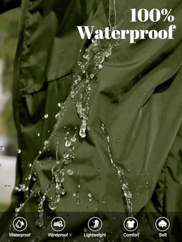 CRIPOM Light Weight Rain Jacket Women Waterproof Windbreaker Travel Rain Coats for Women Packable S-XXL - color: Army Green, size: Medium