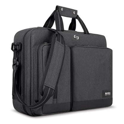 Solo New York Hybrid Briefcase Backpack - Laptop Carrying Bag for Women & Men, Fits 15.6" Computer, Adjustable - Duane, Black - color: Grey
