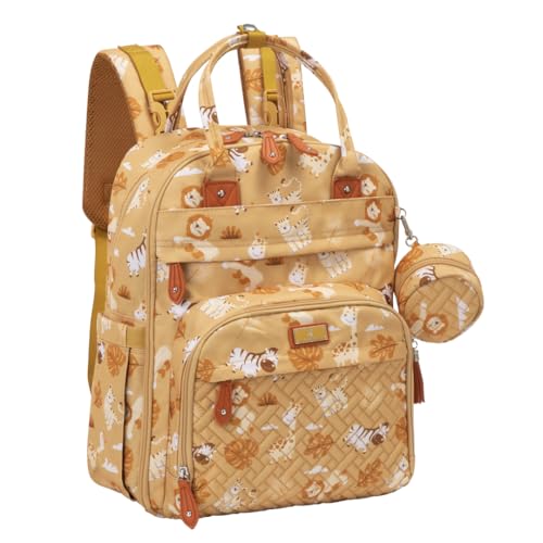 BabbleRoo Diaper Bag Backpack - Baby Essentials Travel Tote - Multi Function Water Resistant Diaper Bag, Travel Essentials Baby Bag with Changing Pad, Stroller Straps & Pacifier Case - Unisex, Safari - color: Safari, size: Large