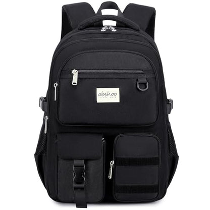 abshoo Large Heavy Duty Backpack For School College Bookbag Casual Multi Pocket Travel Backpacks - color: Black