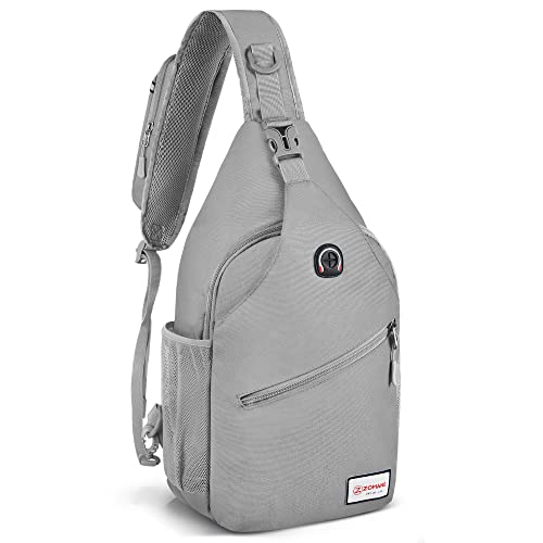 ZOMAKE Sling Bag,Small Crossbody Sling Backpack,Water Resistant Shoulder Daypack for Travel,Anti Thief Chest Bag for Hiking(Grey(New)) - color: Grey(new)