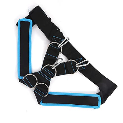 Weight Bearing Shoulder Strap Pulling Sled Harness Vest Resistance Bands with Pulling Strap Durable Nylon Material Adjustable Design for Strength Training and Team Sports - color: Black Blue