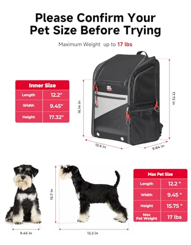 KEMIMOTO Motorcycle Dog Carrier Backpack for Small Dog & Cat Under 17 lbs, Anti-Escape Safety Clip, Padded Shoulder Straps Pet Carrier for Street Glide with Passenger Seat Touring Trike Models Can Ams - style: Standard