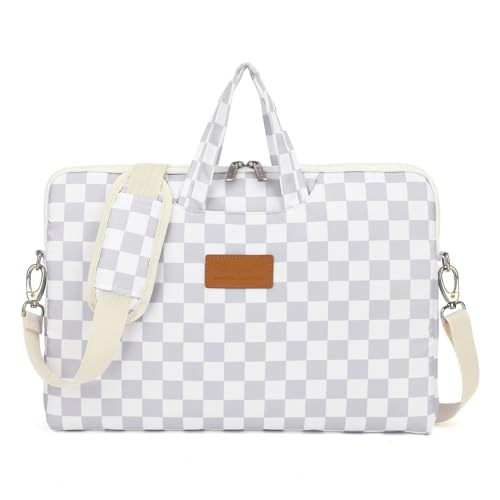 canvaslife Waterproof Pattern Resistant Laptop Shoulder Messenger Bag for Pro 16 inch and 15.6 inch-16 inch Laptop (Grey Checker) - color: Grey Checker