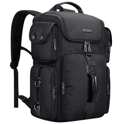 WITZMAN Travel Backpack for Men Carry-on Laptop Backpack Fit 16 Inch Airline Approved for Traveling,Casual,Commuting(B744 Black) - color: Black