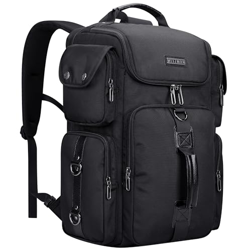 WITZMAN Travel Backpack for Men Carry-on Laptop Backpack Fit 16 Inch Airline Approved for Traveling,Casual,Commuting(B744 Black) - color: Black