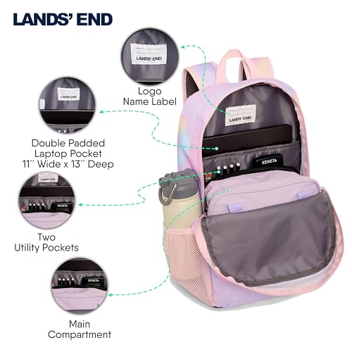 Lands' End Unisex Kids Medium ClassMate Lightweight Durable Elementary School Backpack, Desert Rose - color: Desert Rose