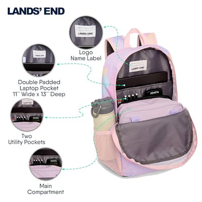 Lands' End Unisex Kids Medium ClassMate Lightweight Durable Elementary School Backpack, Desert Rose - color: Desert Rose