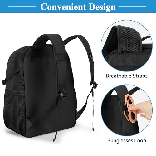 Fasrom Mesh Beach Bag Backpack with Wet Item Pocket, Swim Backpack for Pool, Travel and Gym (Patent Design, Empty Bag Only), Black - color: Black