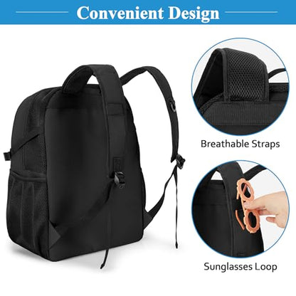 Fasrom Mesh Beach Bag Backpack with Wet Item Pocket, Swim Backpack for Pool, Travel and Gym (Patent Design, Empty Bag Only), Black - color: Black