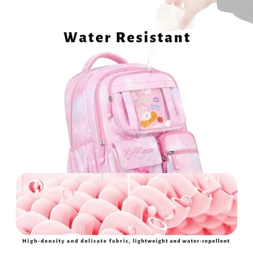 Lanola Girls Backpack, Kawaii Cute Kids Backpack for Teen Students Lightweight Water Resistant BookBag for Elementary Primary School - Purple - color: Purple