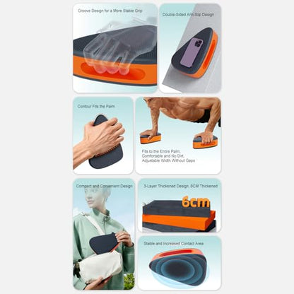 Push Up Handles For Home Workout Non-slip Base Stays Steady On Smooth Floors Reduces Direct Pressure On Palms For Men Women, Home Gym, Sports Activities, Indoor Outdoor Workout