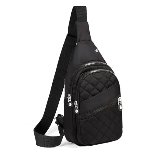 EVANCARY Small Sling Bag Crossbody Bags for Women Men, Sling Backpack Chest Daypack Cross Body Bag for Travel Outdoor - color: E Black