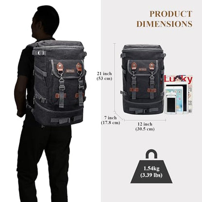 WITZMAN Travel Backpack for Men Women Carry-on Airline Approved - color: Black