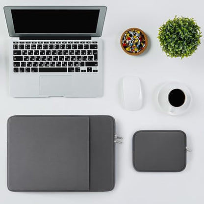 RAINYEAR 13 Inch Laptop Sleeve Compatible with 13.3" MacBook Air/Pro M1 M2 M3 M4 M5 A3449 A3240 A3113 A2681 A2338 Case Cover Bag with Front Pocket Accessories Pouch (Gray) - color: Gray, size: 13"