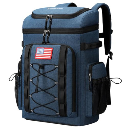 Maelstrom 35/50 Can Insulated Backpack Cooler, Leakproof Soft Lunch Ice Bag - color: Blue, size: 50 Can