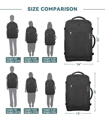 Travel Backpack, 50L Expandable Extra Large Laptop Backpack, Carry On Backpack Airline Approved Water Resistant Business Suitcase Daypack Bag Fits 17 Inch Laptops, Travel Gifts for Men Women, Black - color: Black, size: 17.3 Inch (20''x13''x10'')