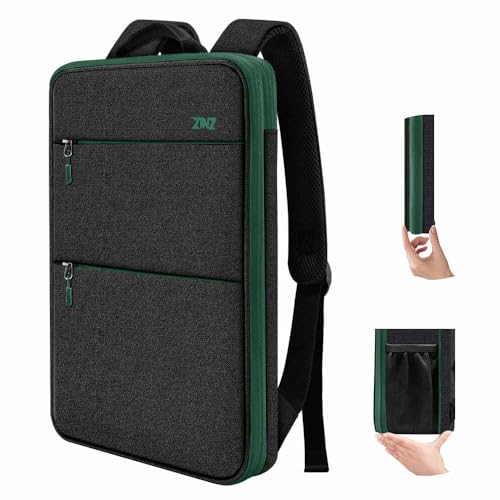 ZINZ Slim & Expandable Laptop Backpack 15 15.6 16 Inch Case, Water Resistant Travel Backpack Compatible with MacBook Pro/Neo 16" 15", Dell XPS 15 16 and Most 15" 15.6" 16" Notebooks，BK01GR01 - color: Bk01gr01, size: 15"-16"