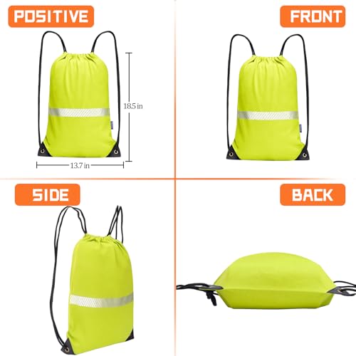 AYKRM Yellow Drawstring Backpack Bag work Sackpack - color: Yellow