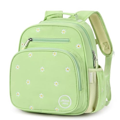 mibasies Toddler Backpacks for Girls 2-4: Quilted Backpack for Preschool Prek Daycare - Cute 12 Inches Bookbag for Little Kids Daisy Green - color: Daisy Green, style: Toddler-12"h(not Fit Folder)