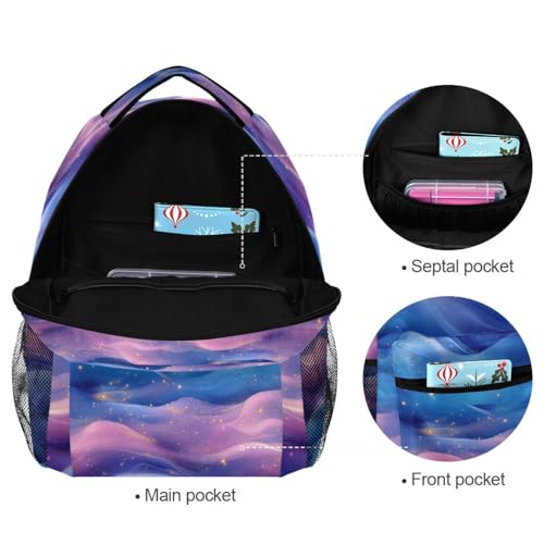 Day Backpack for Teacher Nurse Fashion Travel Laptop Backpack with Chest Strap for Travel Trip Blue Purple - color: Multicolor10