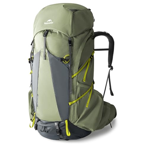 Naturehike Seek Wind 65L Backpack Trekking for Men Waterproof Hiking Backpack Outdoor with Rain Cover for Camping Cycling and Hiking(Green/65L/Men) - color: Green/Men, size: 65L