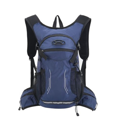 Keenso Outdoor Hiking Backpack Breathable Water Bladder Backpack 47x59x12cm Versatile Storage Multi Activity Hydration Pack for Camping Hiking Riding Adults - color: Dark Blue