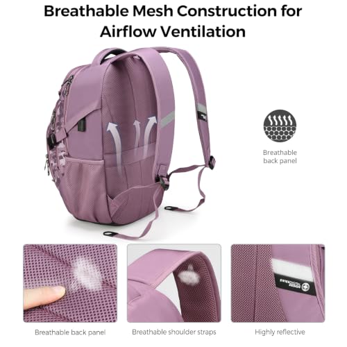 Swissdigital Design Laptop Backpack for Men with USB Charging Port SD803-93 - color: Pink Camo