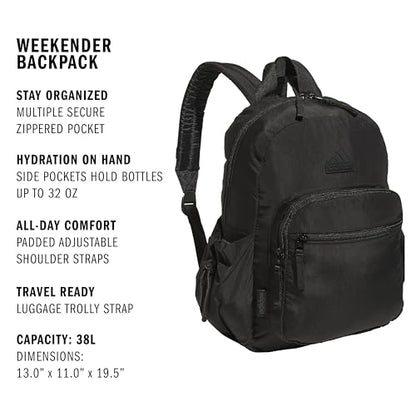 adidas Weekender Backpack – Small Lightweight Everyday Bag, 19L, Black/1, OSFA - color: Black/1