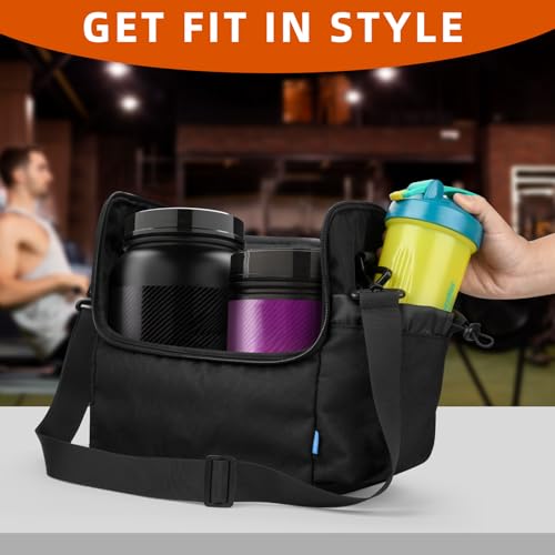 Xxerciz Carry Bag Compatible with Protein Powders, Sport Gym Bag with Adjustable Straps Compatible with Blender Shaker Bottle, Travel Duffel Case Carry On Backpack for Gym, Fitness, Workout