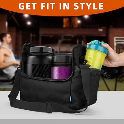 Xxerciz Carry Bag Compatible with Protein Powders, Sport Gym Bag with Adjustable Straps Compatible with Blender Shaker Bottle, Travel Duffel Case Carry On Backpack for Gym, Fitness, Workout