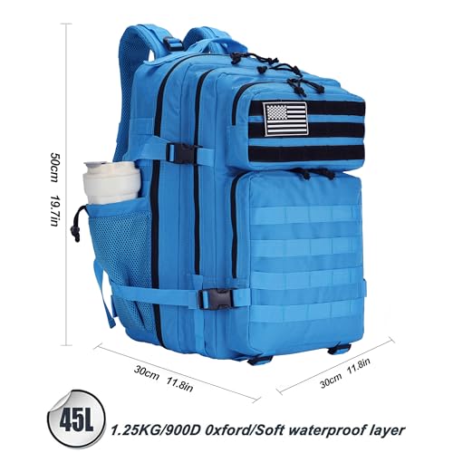 Lovelinks21 45L Tactical Assault Backpack 3 day assault pack with Molle Waterproof backpack Rucksack for Tactical Backpacks (Dark Blue) - color: Dark Blue