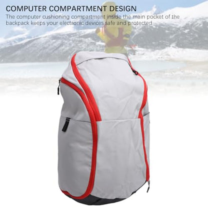 Basketball Backpack, Large Capacity Backpack with Laptop Compartment Dry Segregation Lightweight Sports Backpack for Exercise Ball Compartment - color: Grey White