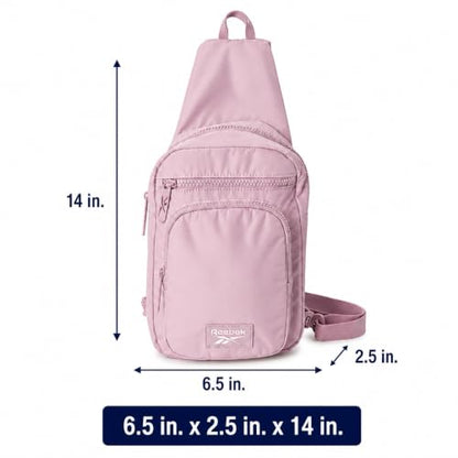 Reebok Unisex Crossbody Bag - Convertible Compact Durable Cross Body Bag for Women and Men - Gym and Travel Essentials, Size One Size, Cosmos Infused Lilac - color: Cosmos Infused Lilac