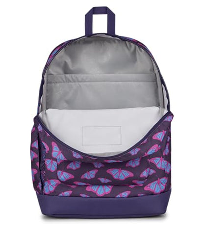 JanSport Cross Town Plus Backpack - Large Main Compartment, Side Water Bottle Pocket, 15-Inch Padded Laptop Sleeve - Flutter By Purple - color: Flutter By Purple