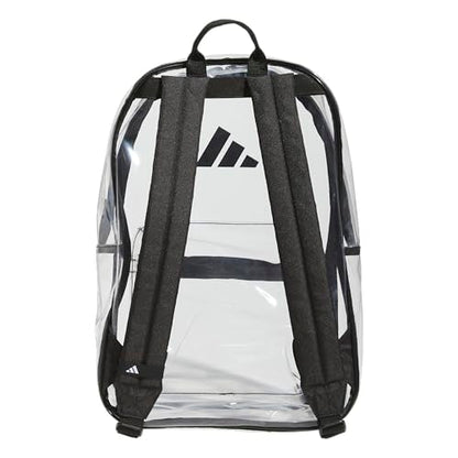 adidas Clear Backpack – See-Through Transparent Stadium Bag - color: Clear/Black/2.0