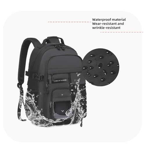 Laptop Backpack Boys Teen Bookbag Kids Middle Schoolbag Women Men 18in(Black) - color: 2-black