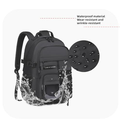 Laptop Backpack Boys Teen Bookbag Kids Middle Schoolbag Women Men 18in(Black) - color: 2-black