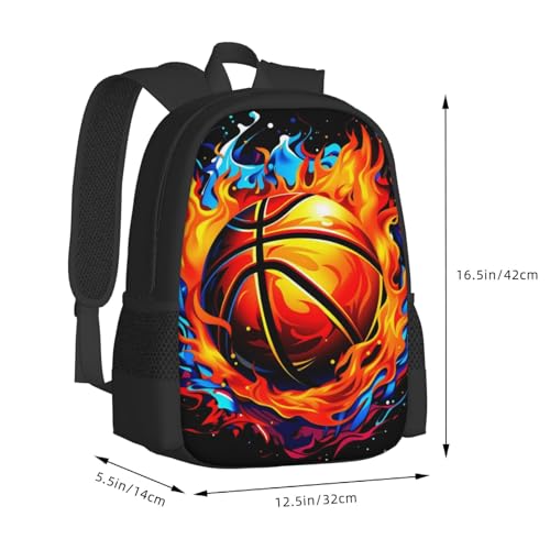 Colorful Basketball Backpack Laptop Travel Bag Adjustable Backpack Print Daypack for Men Women 16.5 In - color: Style 1