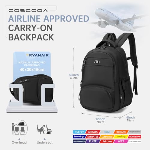 40x30x15cm Personal Item Travel Bag,16x12x6inch Small Carry On Backpack 20L, Flight Approved Underseat Travel Luggage Bag,Mochila de Viaje,Cabin Size Lightweight Backpack - color: Blue