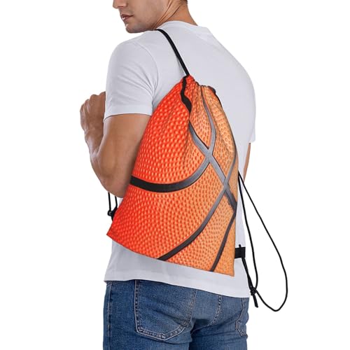 Basketball Drawstring Bag Sport Gym Backpack Beach Travel Sack Draw String Yoga Bag For Men Women - color: Basketball